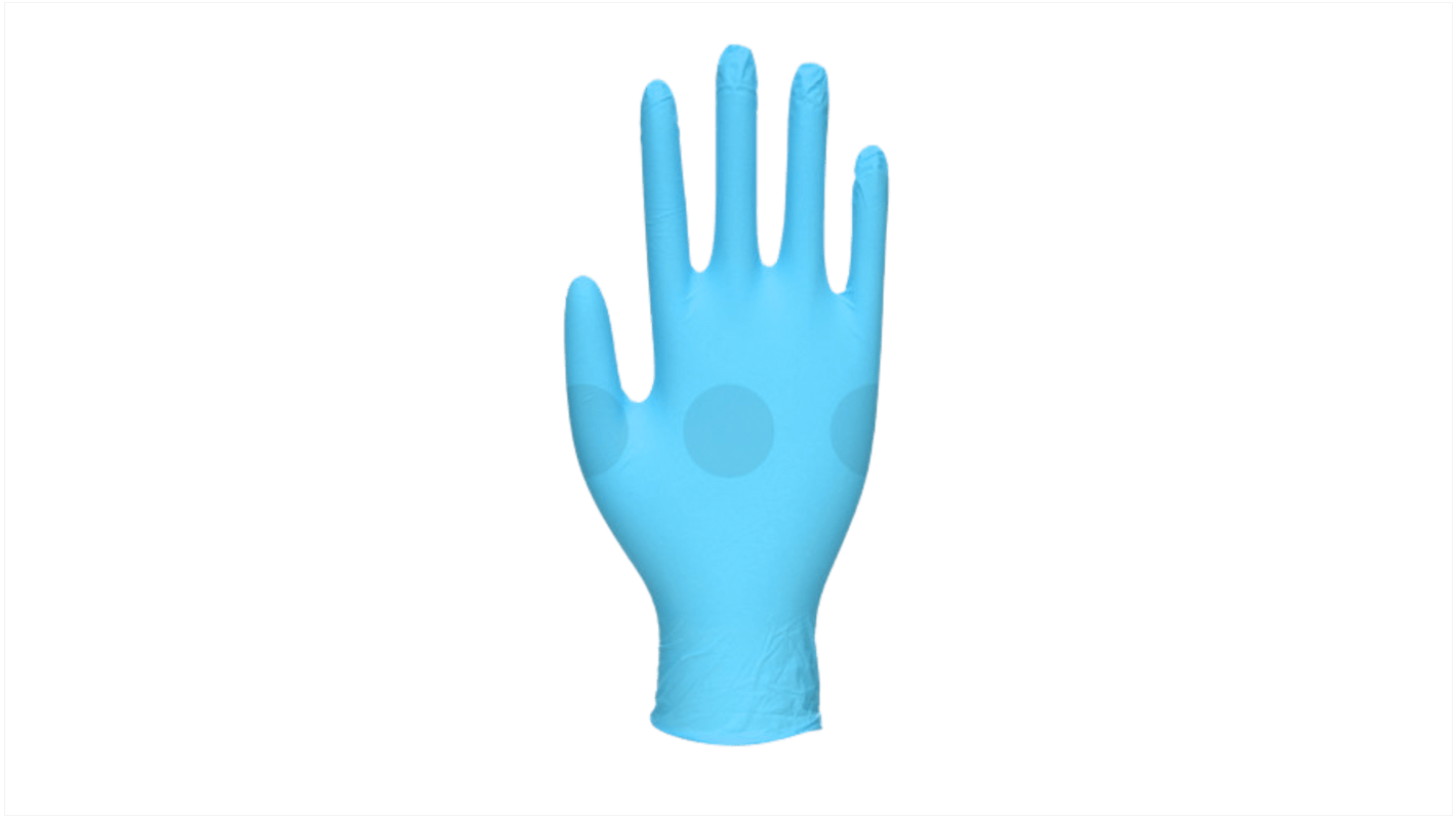Unigloves GS021* Blue Powder-Free Nitrile Disposable Gloves, Size S, 100 per Pack