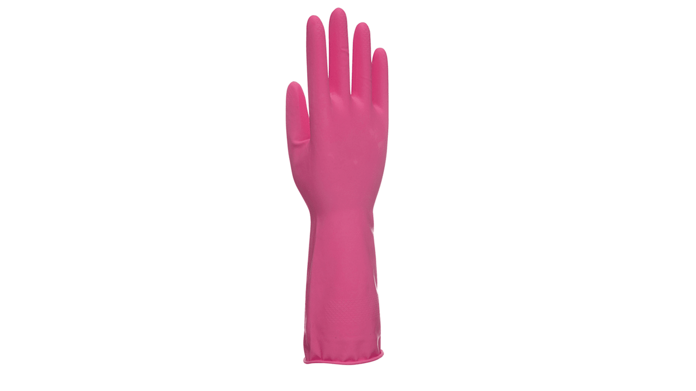 Unigloves UCHG300 Pink Latex Oil Grip, Oil Repellent Work Gloves, Size 8