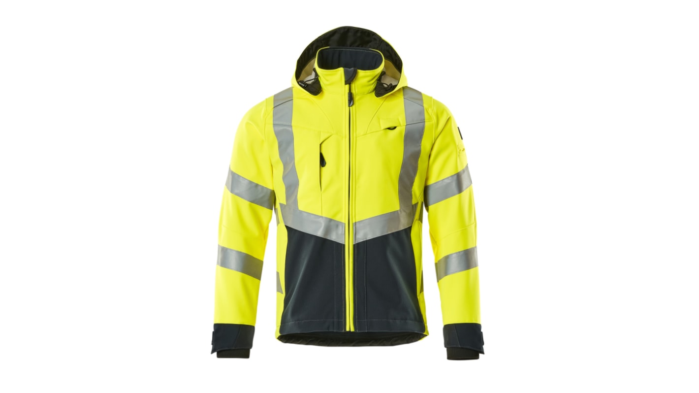 Chaqueta Softshell de alta visibilidad Unisex Mascot Workwear de color Amarillo/Azul marino, talla 116 cm