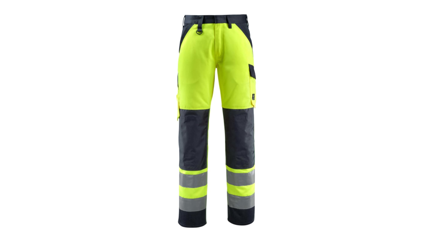 Pantalones alta visibilidad Mascot Workwear, talla 33plg, de color Amarillo/Azul marino, Transpirable, Protección