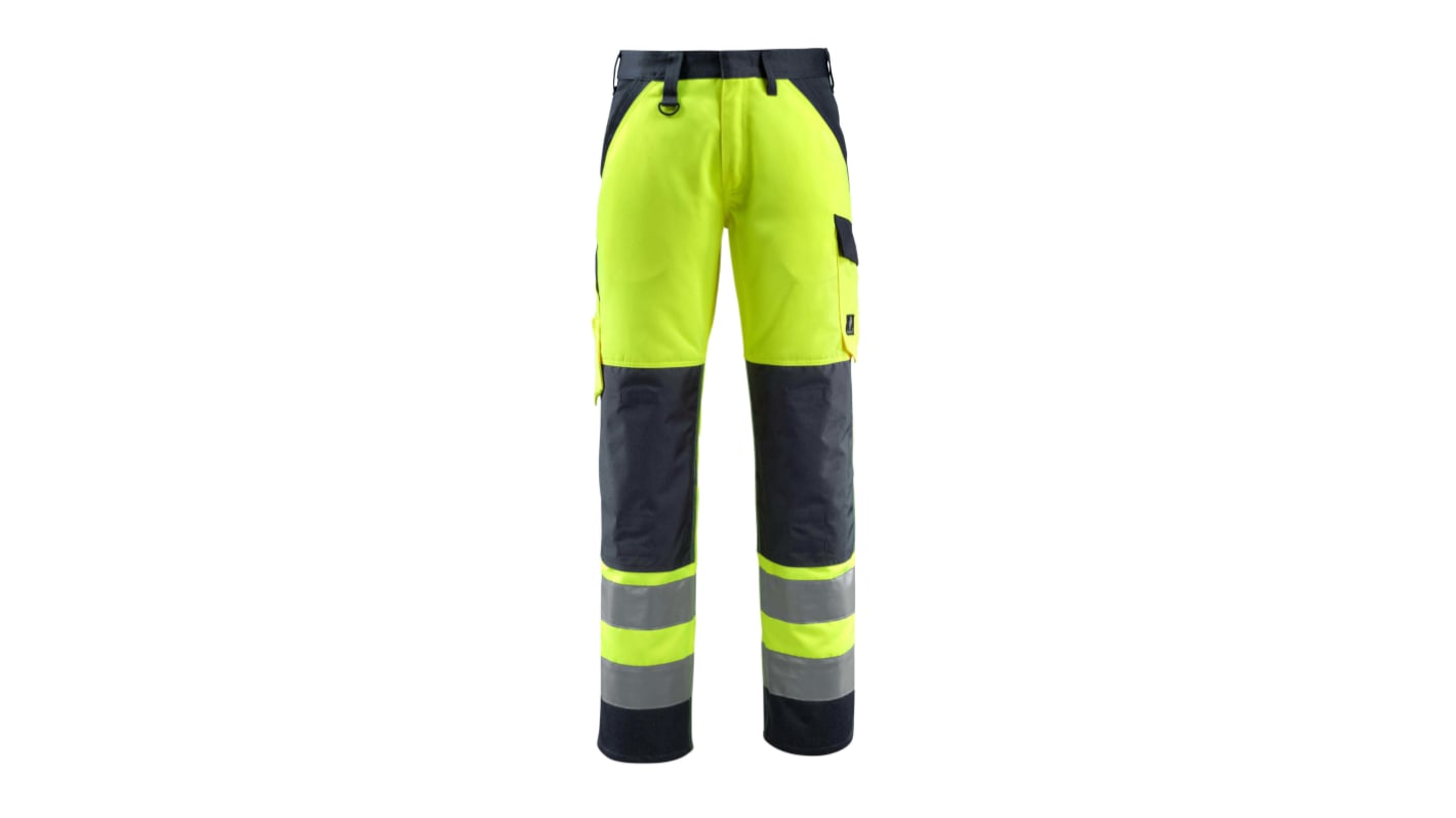 Mascot Workwear 15979-948 Warnschutz-Arbeitshose, Baumwolle, Polyester Gelb/Marineblau, Größe 33Zoll x 32Zoll