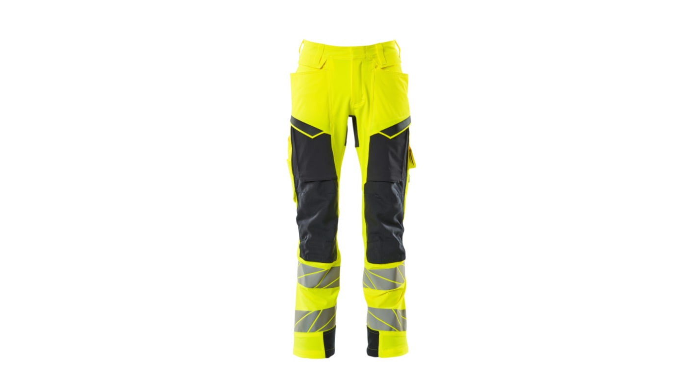 Pantalones alta visibilidad Mascot Workwear Unisex, talla 31plg, de color Amarillo/Azul marino, Hidrófugo