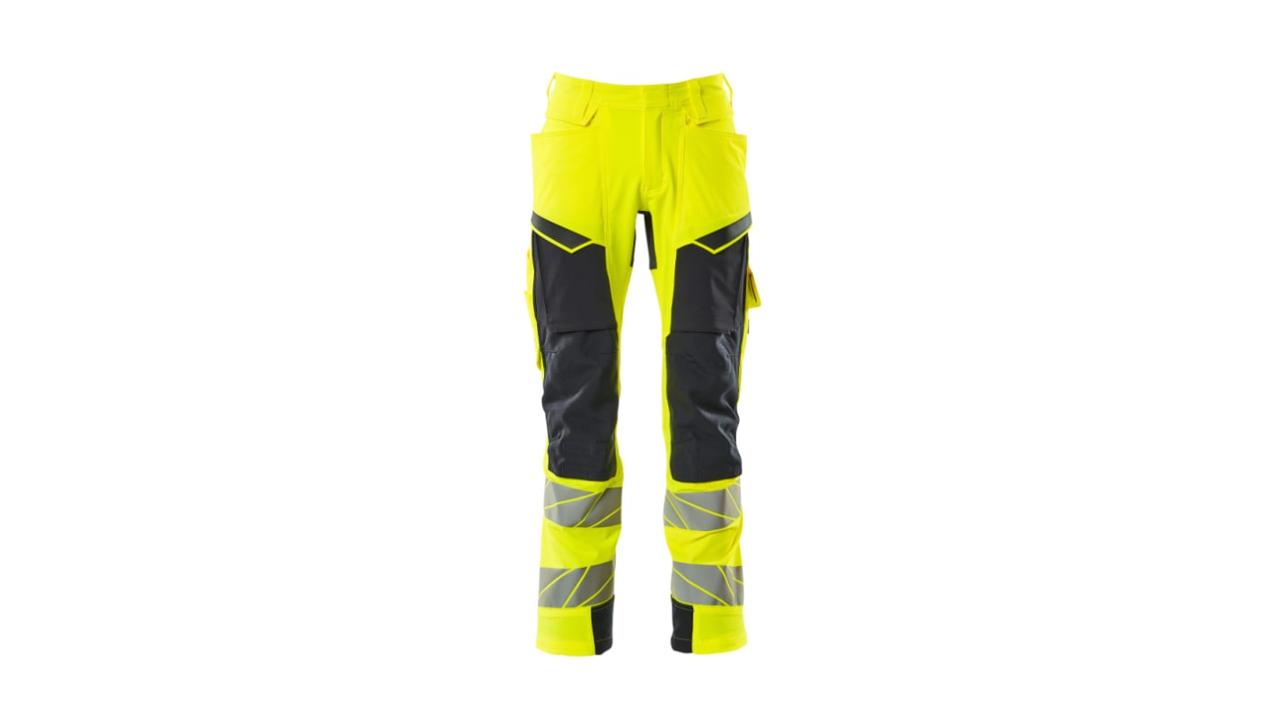 Mascot Workwear 19279-510 Yellow/Navy Water Repellent Hi Vis Work Trousers 41in Leg Length 32in