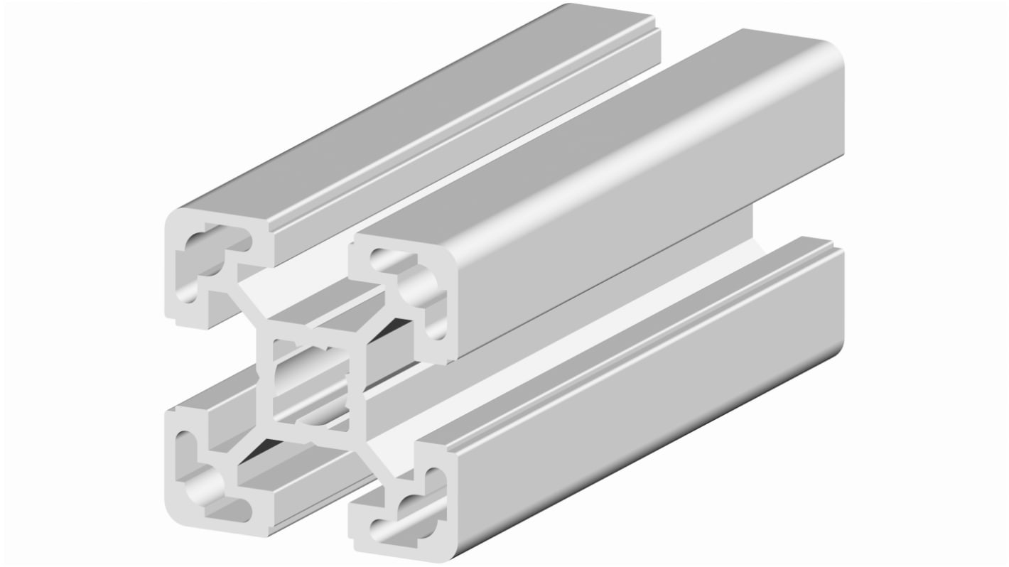RS PRO Silver Aluminium, Anodized Profile Strut, 40 x 40 mm, 10mm Groove, 2m Length