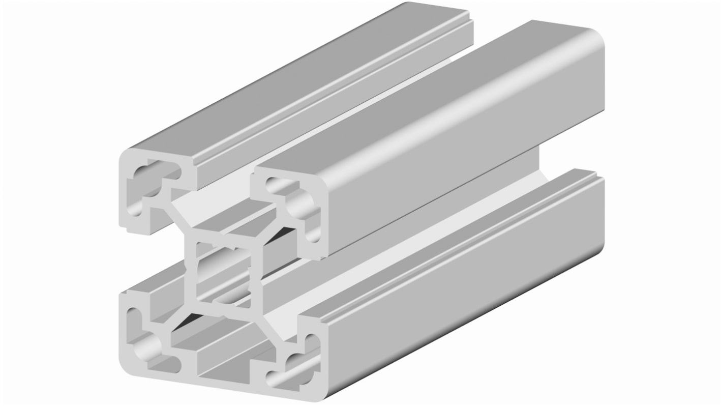 RS PRO Silver Aluminium, Anodized Profile Strut, 40 x 40 mm, 10mm Groove, 3m Length