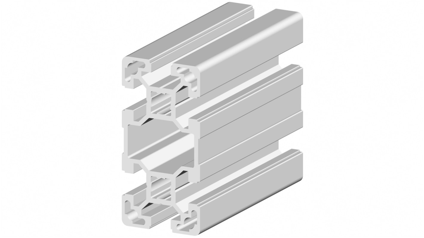 RS PRO Aluminium, Anodiseret Stiverprofil, Sølv, L: 3m, 40 x 80 mm