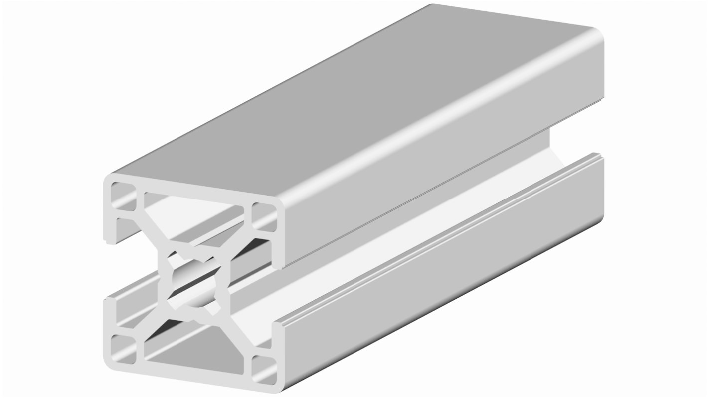 RS PRO Silver Aluminium, Anodized Profile Strut, 30 x 30 mm, 8mm Groove, 2m Length