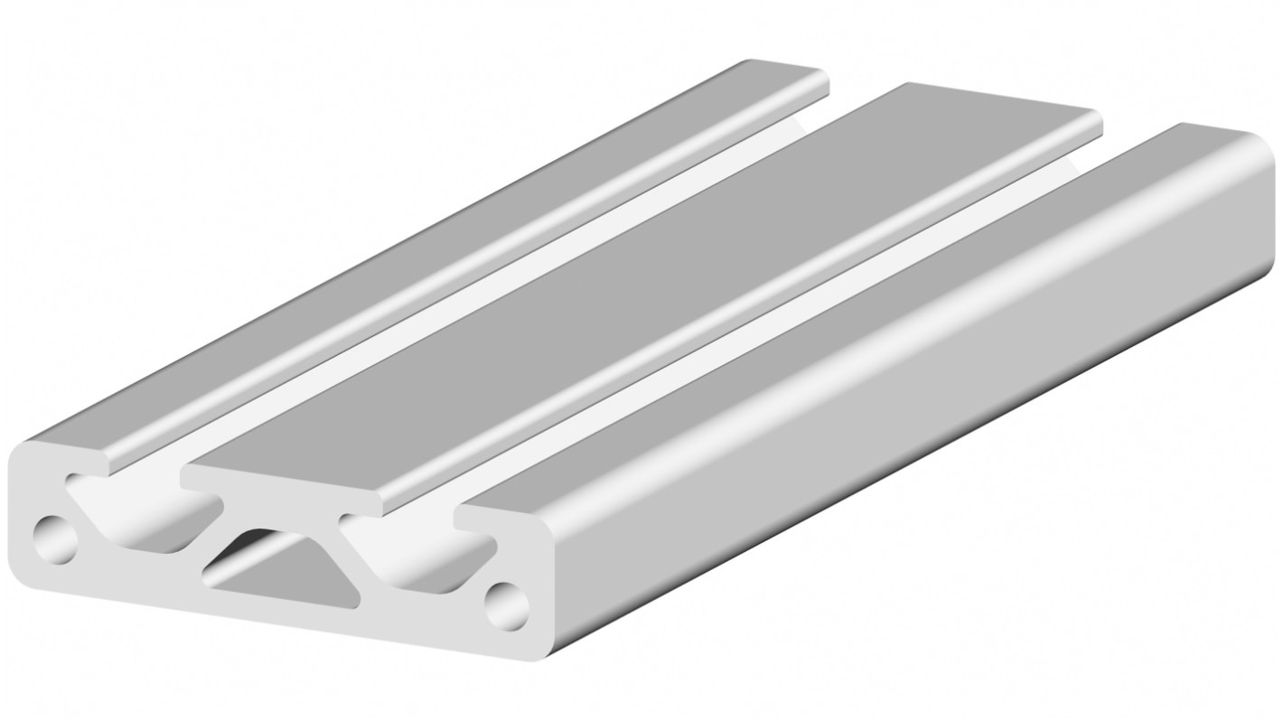 RS PRO Silver Aluminium, Anodized Profile Strut, 40 x 10 mm, 5mm Groove, 1m Length