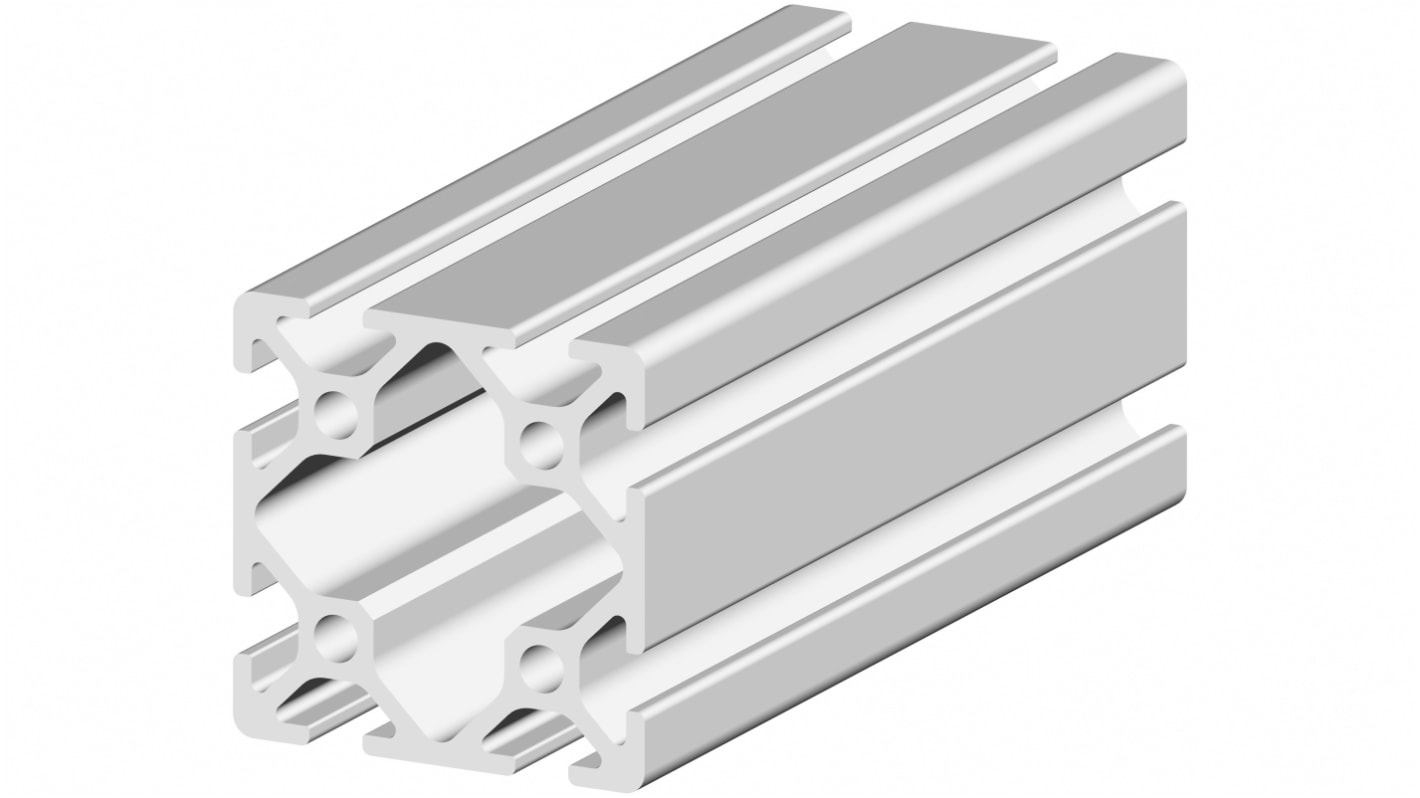 RS PRO Silver Aluminium, Anodized Profile Strut, 40 x 40 mm, 5mm Groove, 2m Length