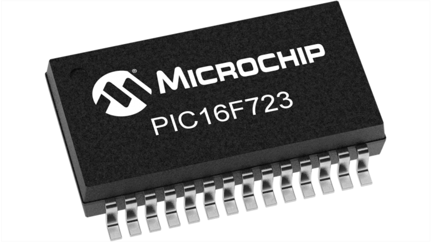Microcontrolador MCU Microchip PIC16F723-E/SS, núcleo PIC, SSOP de 28 pines