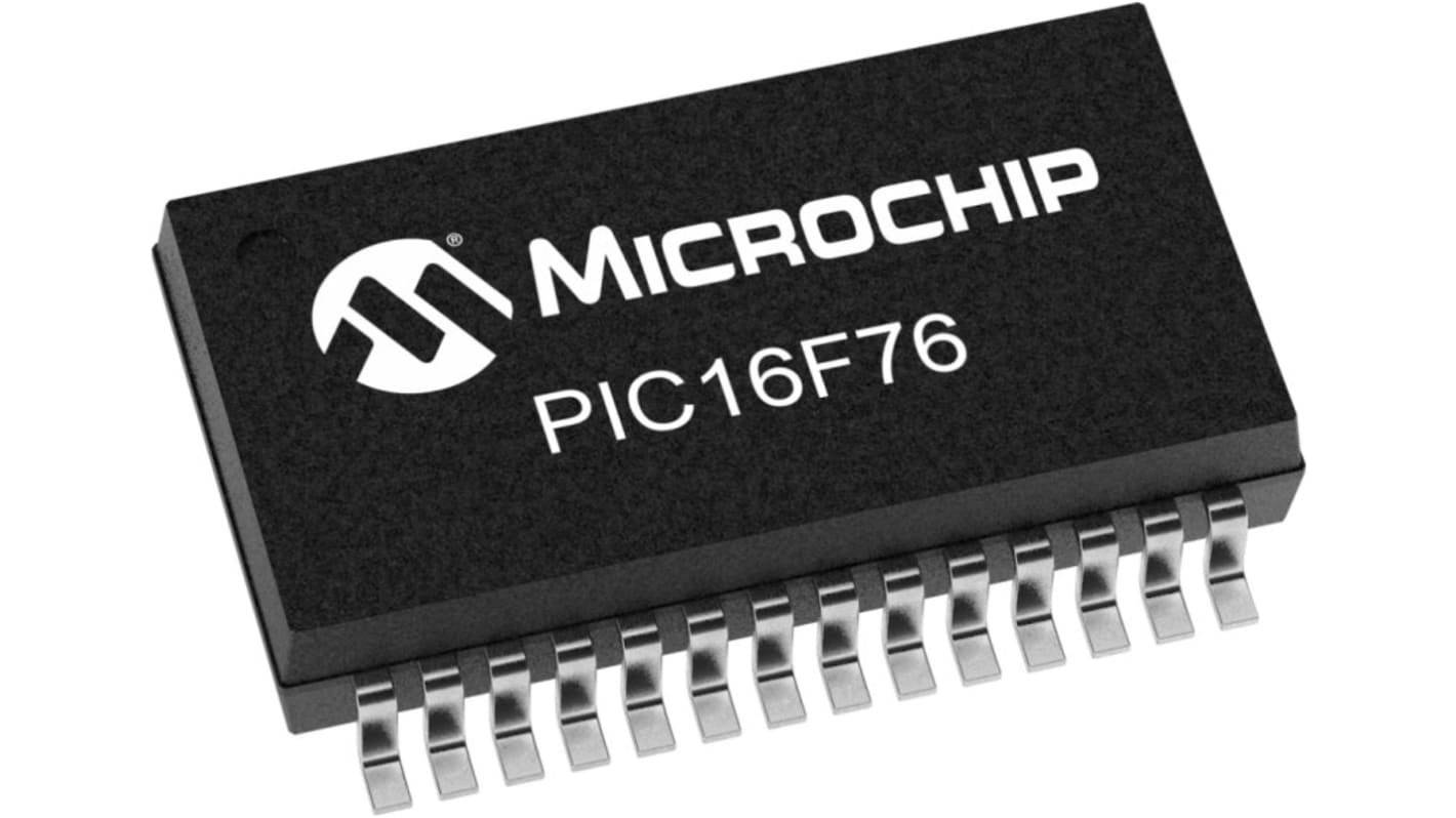 Microcontrolador MCU Microchip PIC16F76-E/SS, núcleo PIC, SSOP de 28 pines