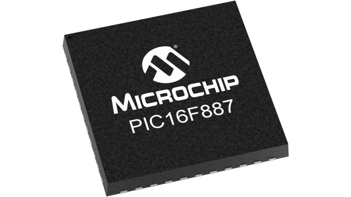 Microchip PIC16F887-E/ML PIC Microcontroller MCU, PIC16, 40-Pin QFN