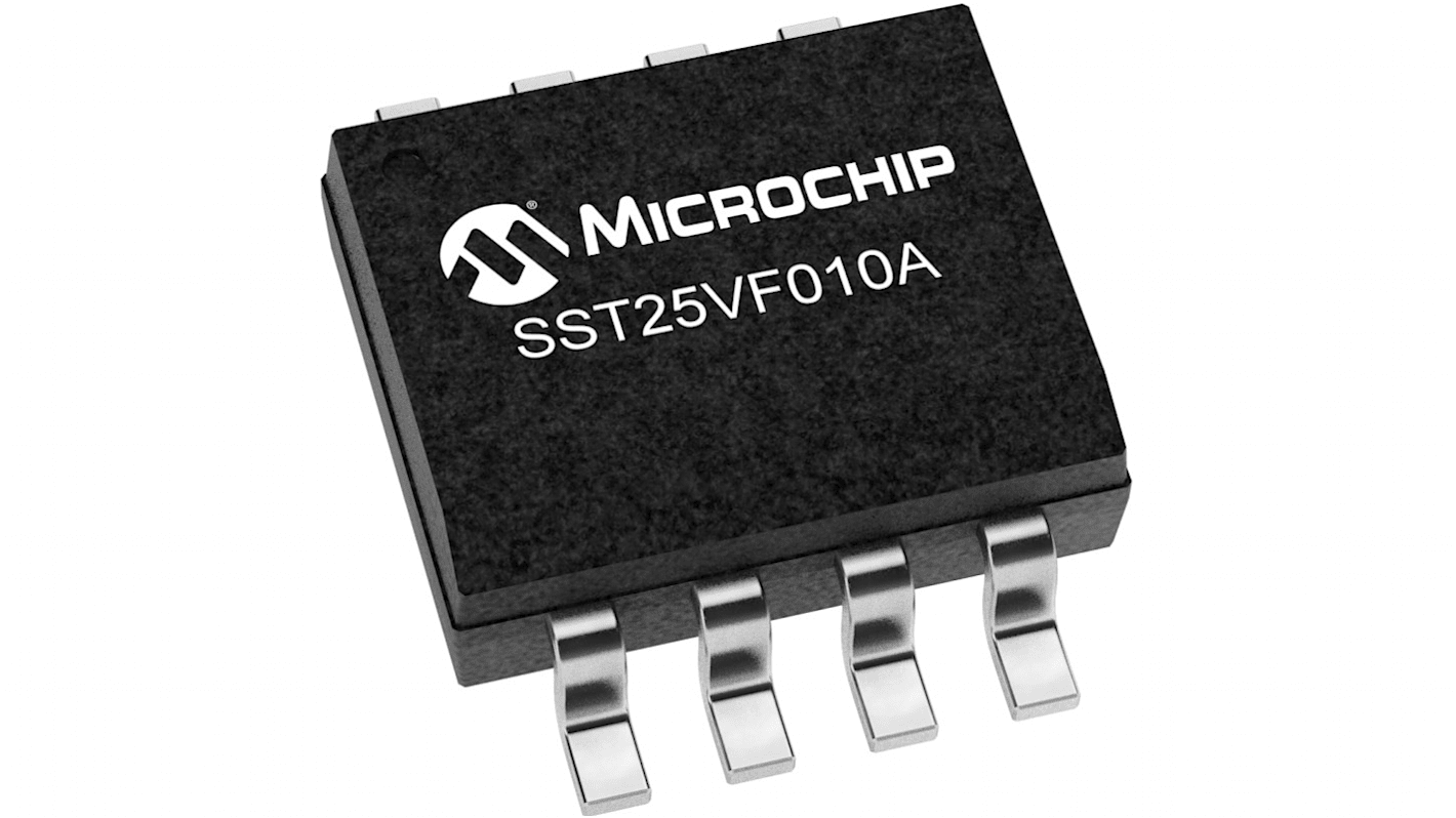 Microchip 1Mbit SPI Flash Memory 8-Pin SOIC, SST25VF010A-33-4I-SAE-T