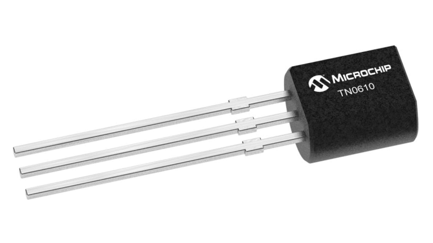 Microchip N沟道MOS管, Vds=100 V, TO-92, 通孔安装