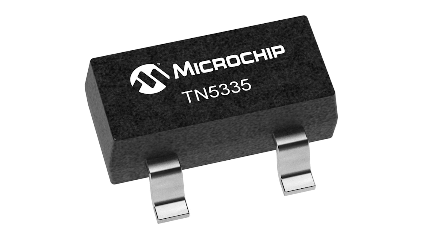 Microchip N沟道MOS管, Vds=350 V, SOT-23, 通孔安装