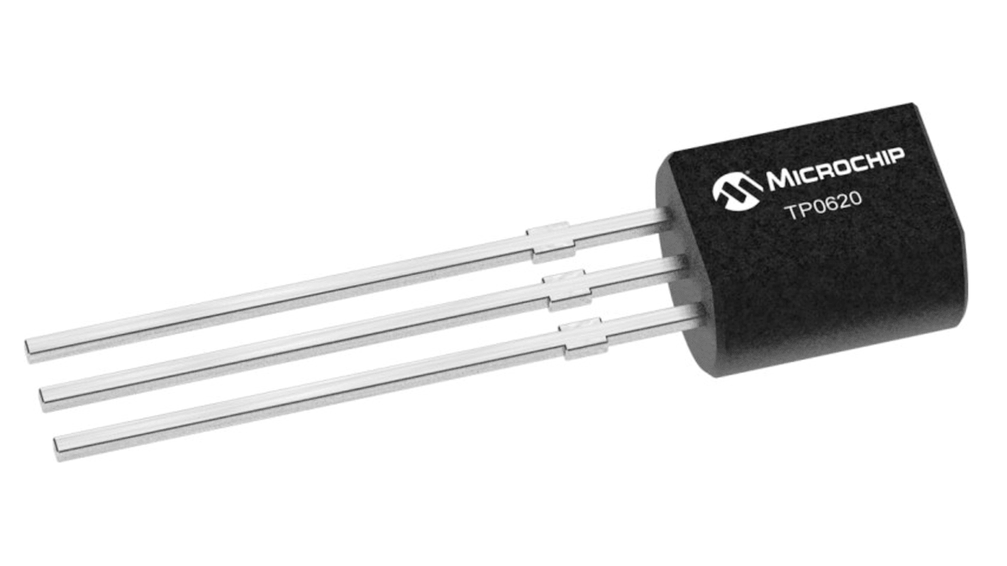 Microchip P沟道MOS管, Vds=200 V, TO-92, 通孔安装