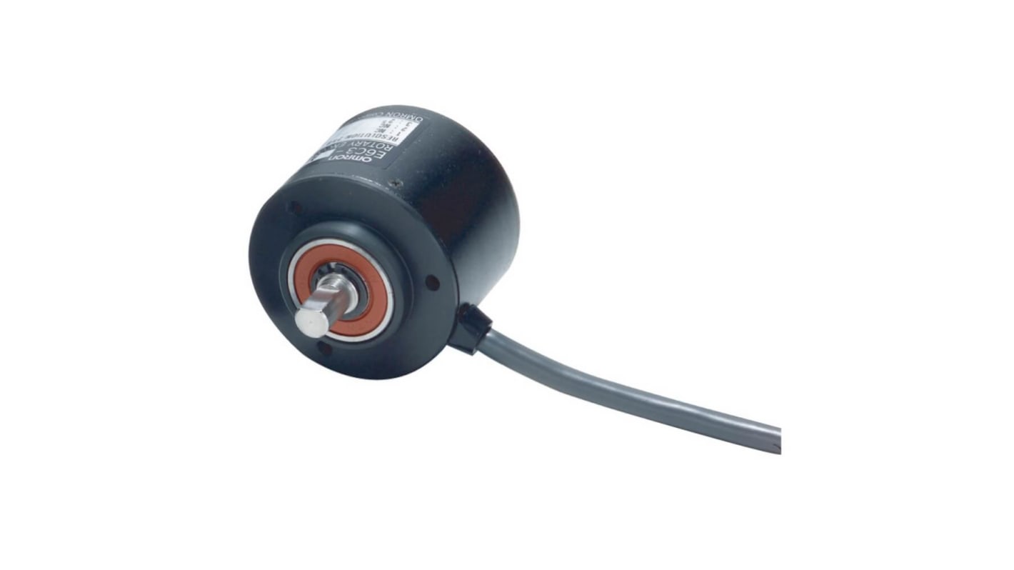 Omron 旋转编码器, 2000pprppr, NPN 开路集极输出信号, 迳向，推力轴, 8mm轴径, E6C3-C系列
