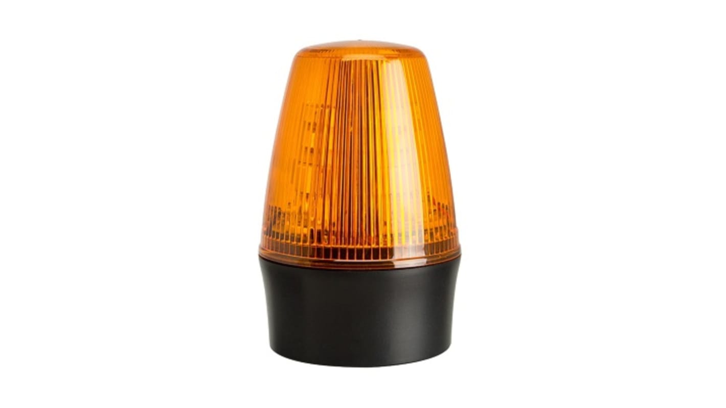 RS PRO Amber Flashing Beacon, 85 → 280 V ac, Surface Mount, Wall Mount, LED Bulb, IP65