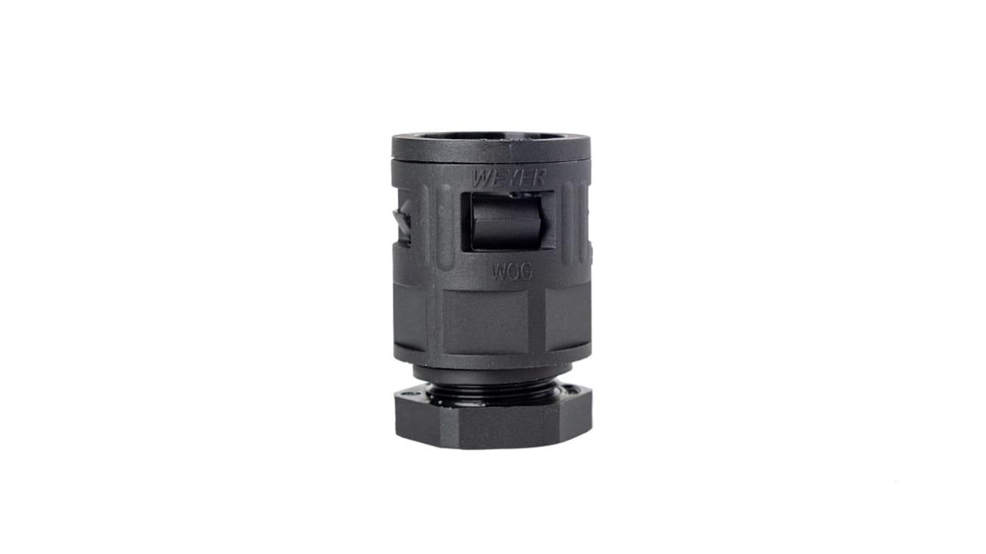 RS PRO Fixed Straight, Conduit Fitting, 17mm Nominal Size, M20 x 1.5, Polyamide, Black IP68 rating