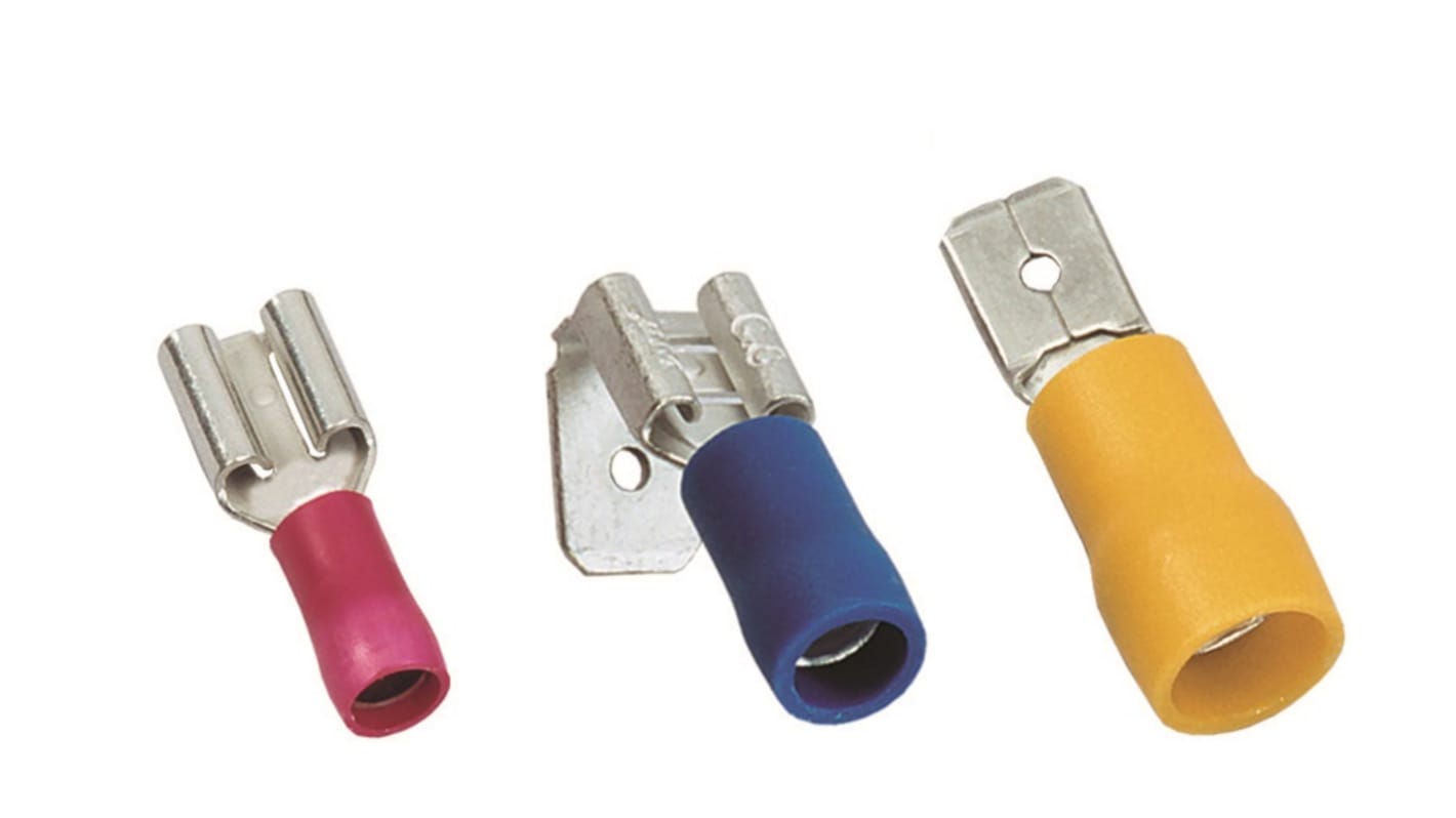 MECATRACTION Insulated Female Spade Connector, Preinsulated Female Disconnects, 4.8 x 0.8mm Tab Size