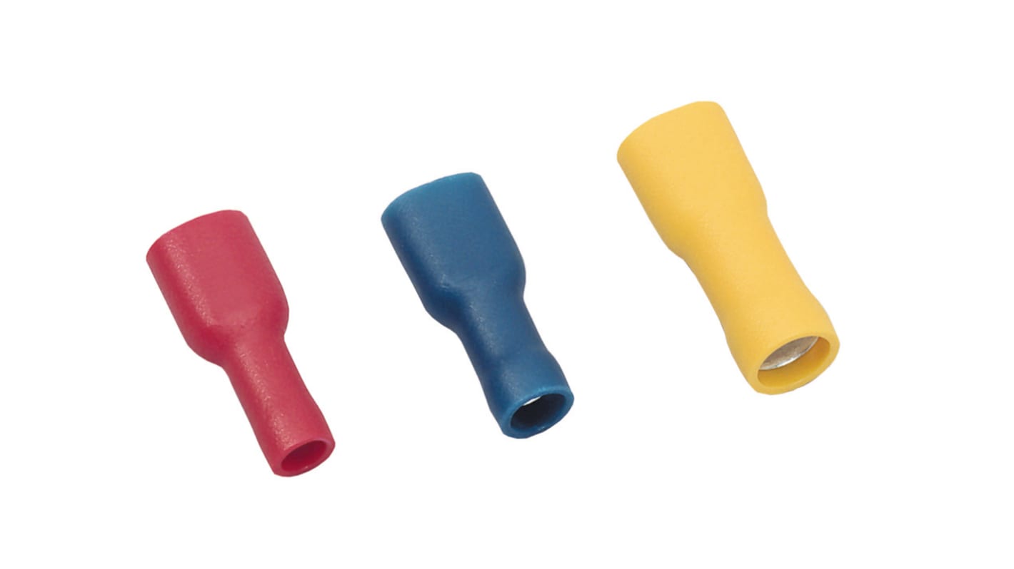 MECATRACTION Insulated Female Spade Connector, Fully Preinsulated Female Disconnects, 6.3 x 0.8mm Tab Size