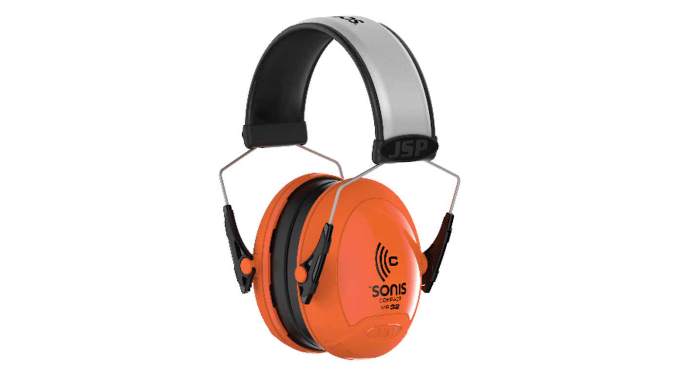 JSP Sonis Ear Defender with Headband, 32dB, Orange