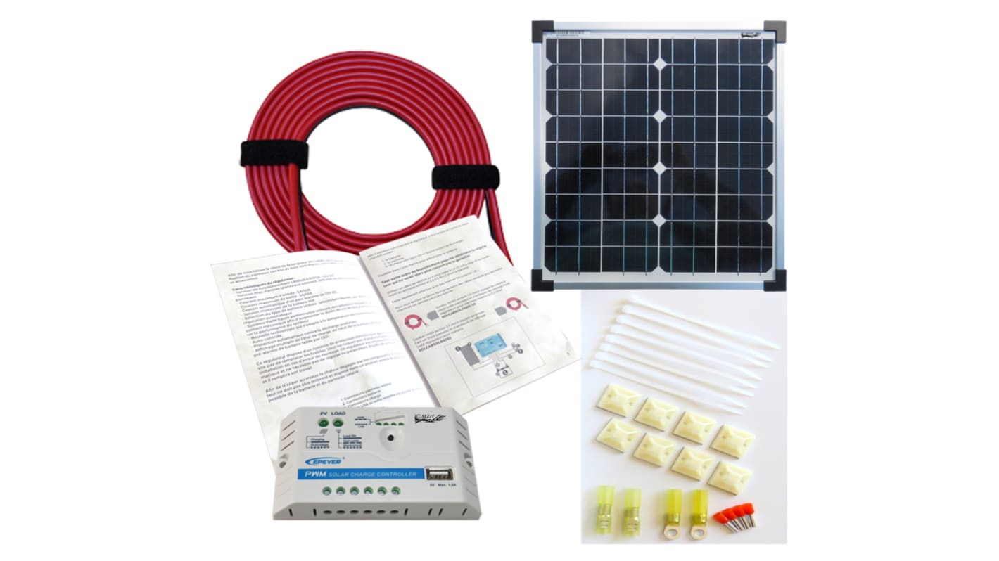 Seeit PV-Solarmodul Monokristallin 20W 20W, 12V 36 Zellen / 18Ah