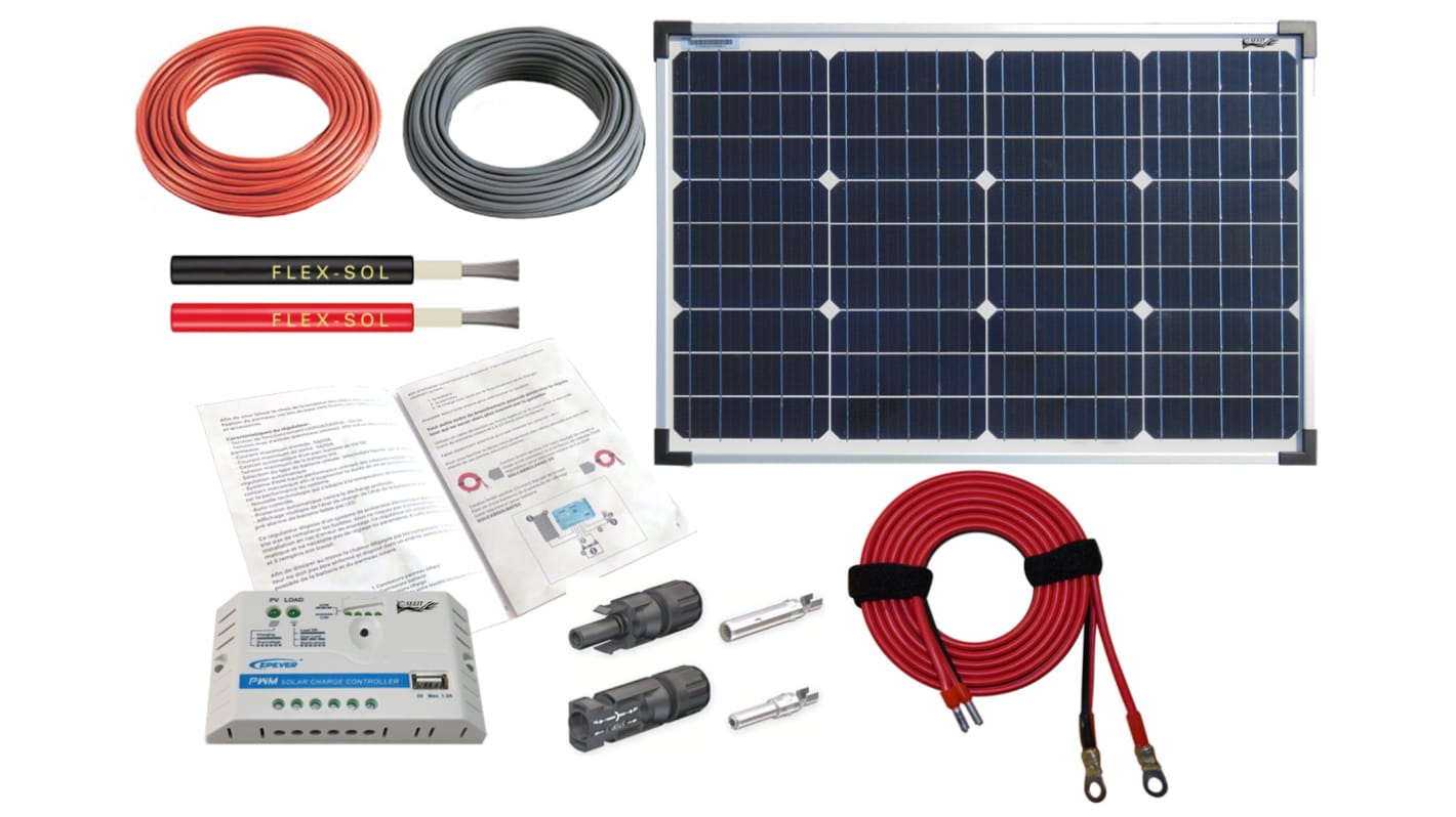 Seeit PV-Solarmodul Monokristallin 50W 50W, 12V 36 Zellen / 10Ah