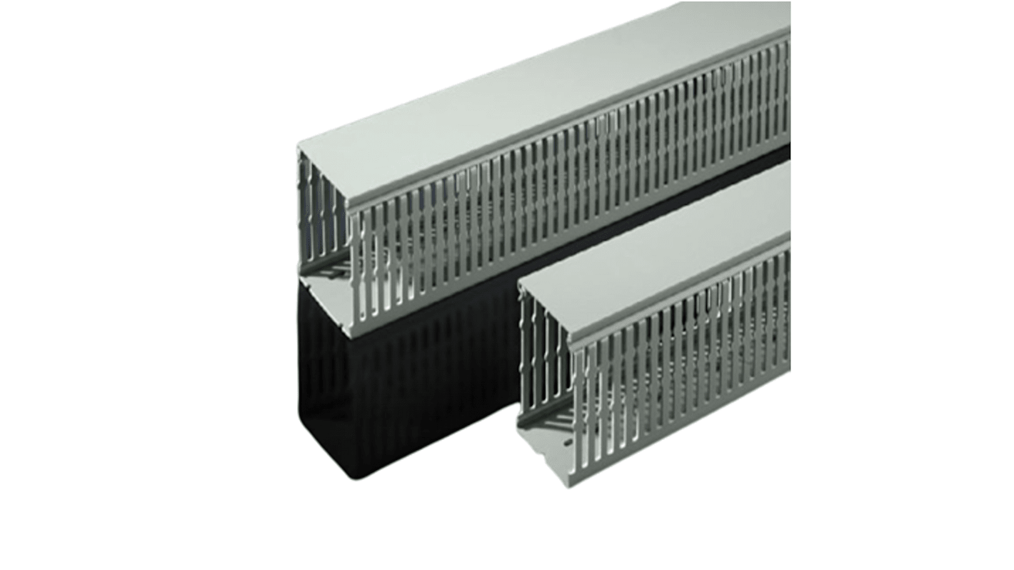 Rittal TS Slotted Panel Trunking, W100 mm x D80mm, L2m, Plastic