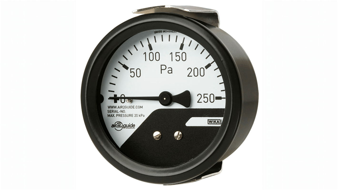 Manometro differenziale WIKA, 0Pa → 500Pa max, Da 4 a 6 mm, Ø est. 63mm