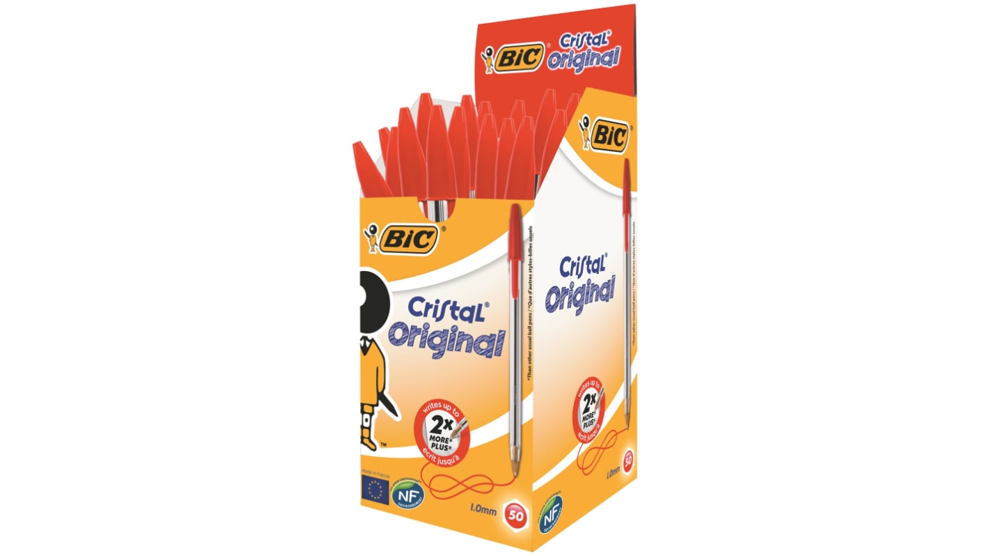 BIC Red Ball Point Pen, 0.3 mm Tip Size