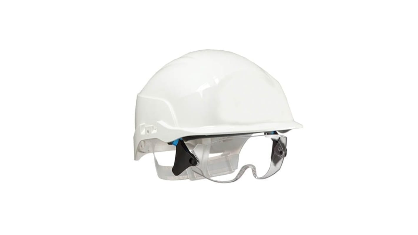 Centurion Safety 白色ABS安全帽, 集成式护眼罩, 带配件槽, 可调大小, Spectrum Core系列