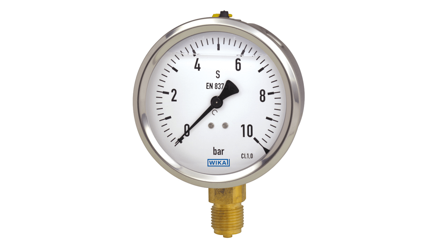 WIKA G 1/4 Analogue Pressure Gauge 160bar Back Entry 50mm Outside Diameter