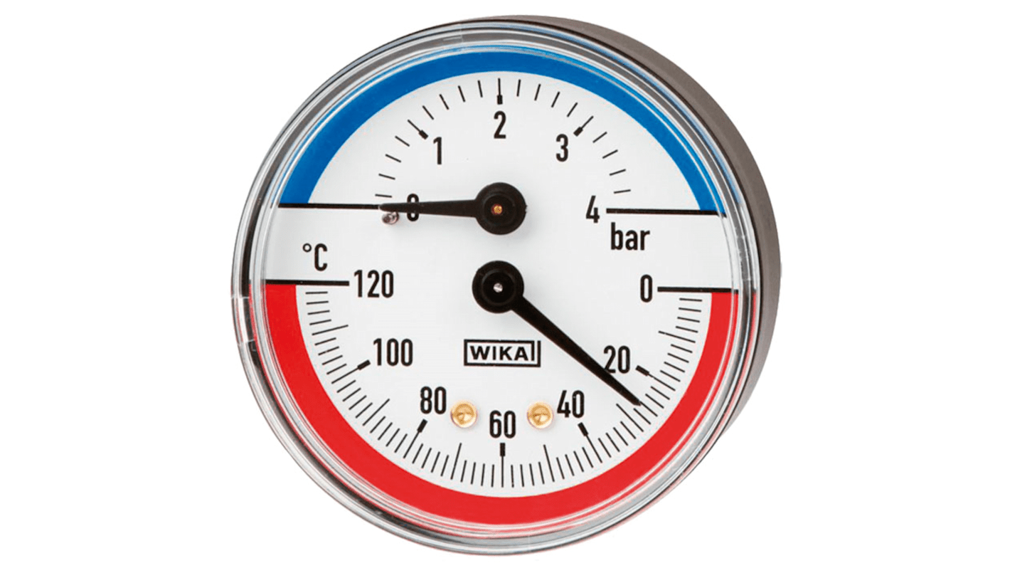 WIKA G 1/2 Analogue Pressure Gauge 6bar Bottom Entry 80mm Outside Diameter