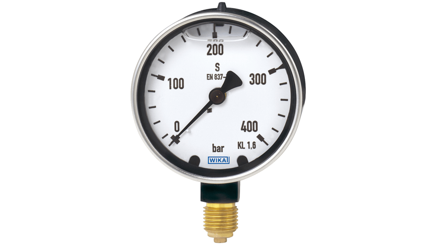 WIKA G 1/4 Analogue Pressure Gauge 100bar Bottom Entry 63mm Outside Diameter