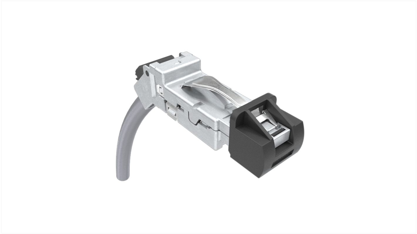 Amphenol Communications Solutions, 500mm Cat6a, Black RJ45 to Male Pigtail Male, Terminated Thermoplastic Sheath