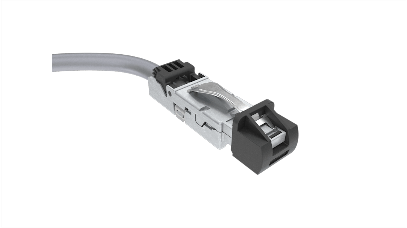 Amphenol Communications Solutions, 500mm Cat6a, Black RJ45 to Male Pigtail Male, Terminated Thermoplastic Sheath