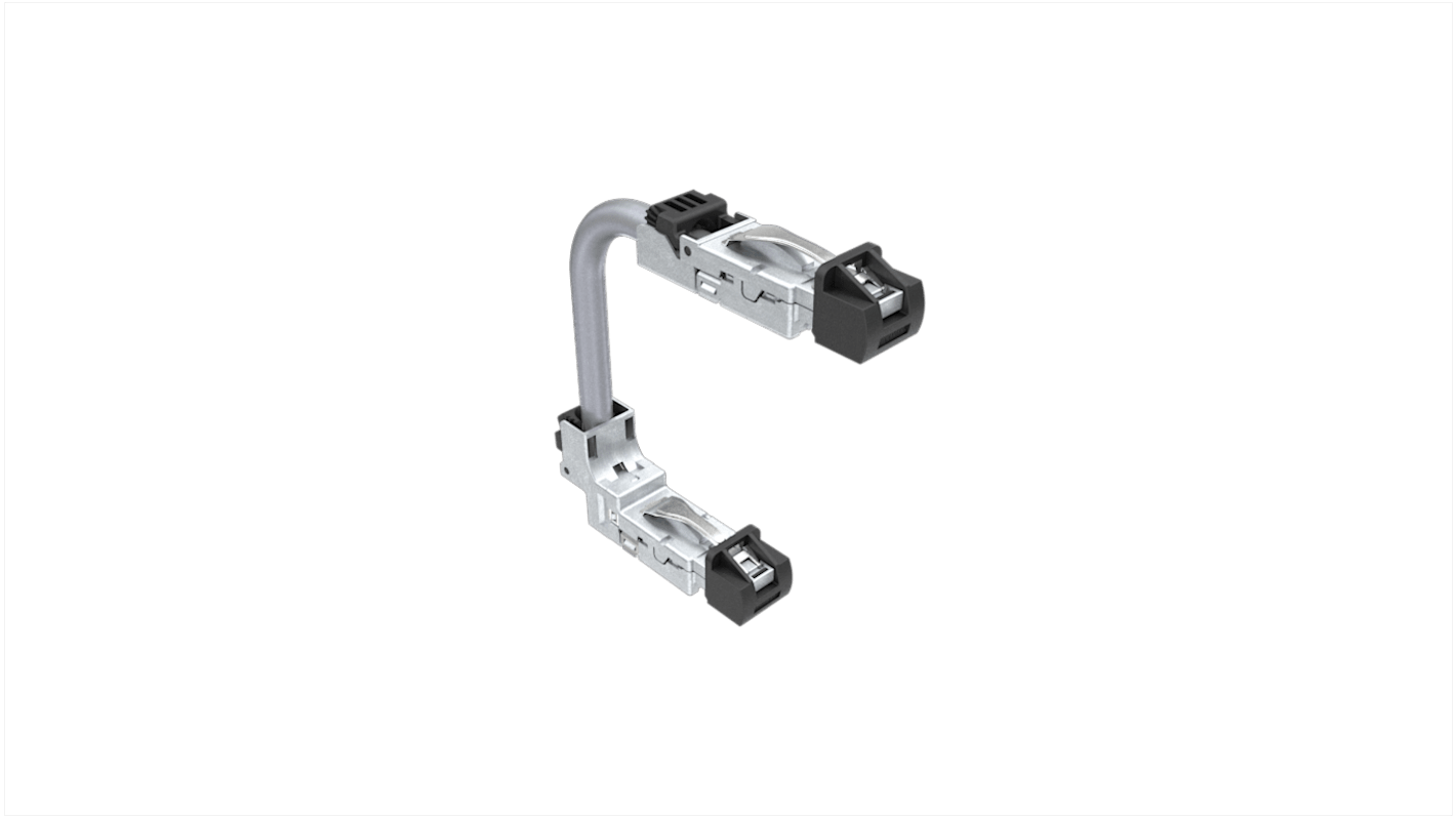 Amphenol Communications Solutions, 500mm Cat6a, Black RJ45 to Male RJ45 Male, Terminated Thermoplastic Sheath