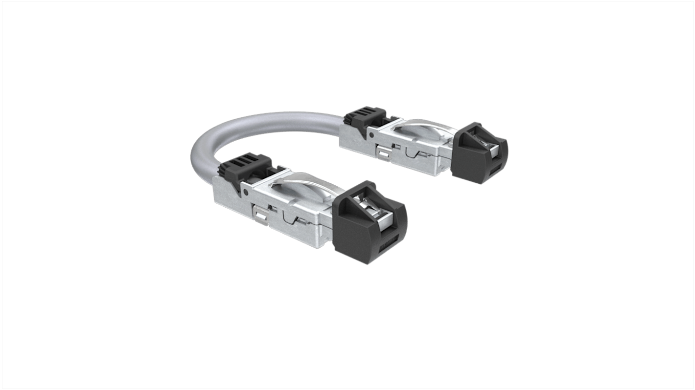 Amphenol Communications Solutions, 1m Cat6a, Black RJ45 to Male RJ45 Male, Terminated Thermoplastic Sheath