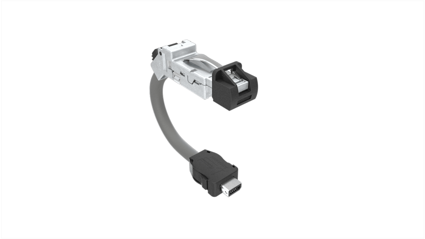 Câble Ethernet Amphenol Communications Solutions catégorie 6a, Blindé, Gris, Longueur 1m Thermoplastique, , avec