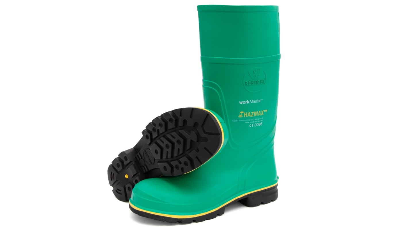 Respirex Hazmax, Unisex, Sicherheitsstiefel Grün, mit Stahl-Schutzkappe / UK 6