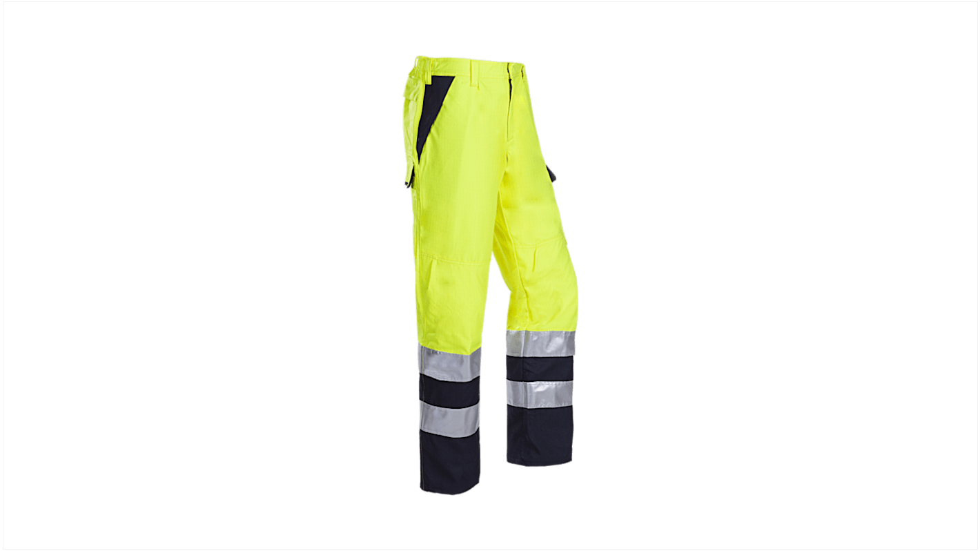 Sioen Uk 022VN2PF9 Navy/Yellow Anti-Static, Chemical Resistant, Flame Retardant, Waterproof Hi Vis Trousers 36in