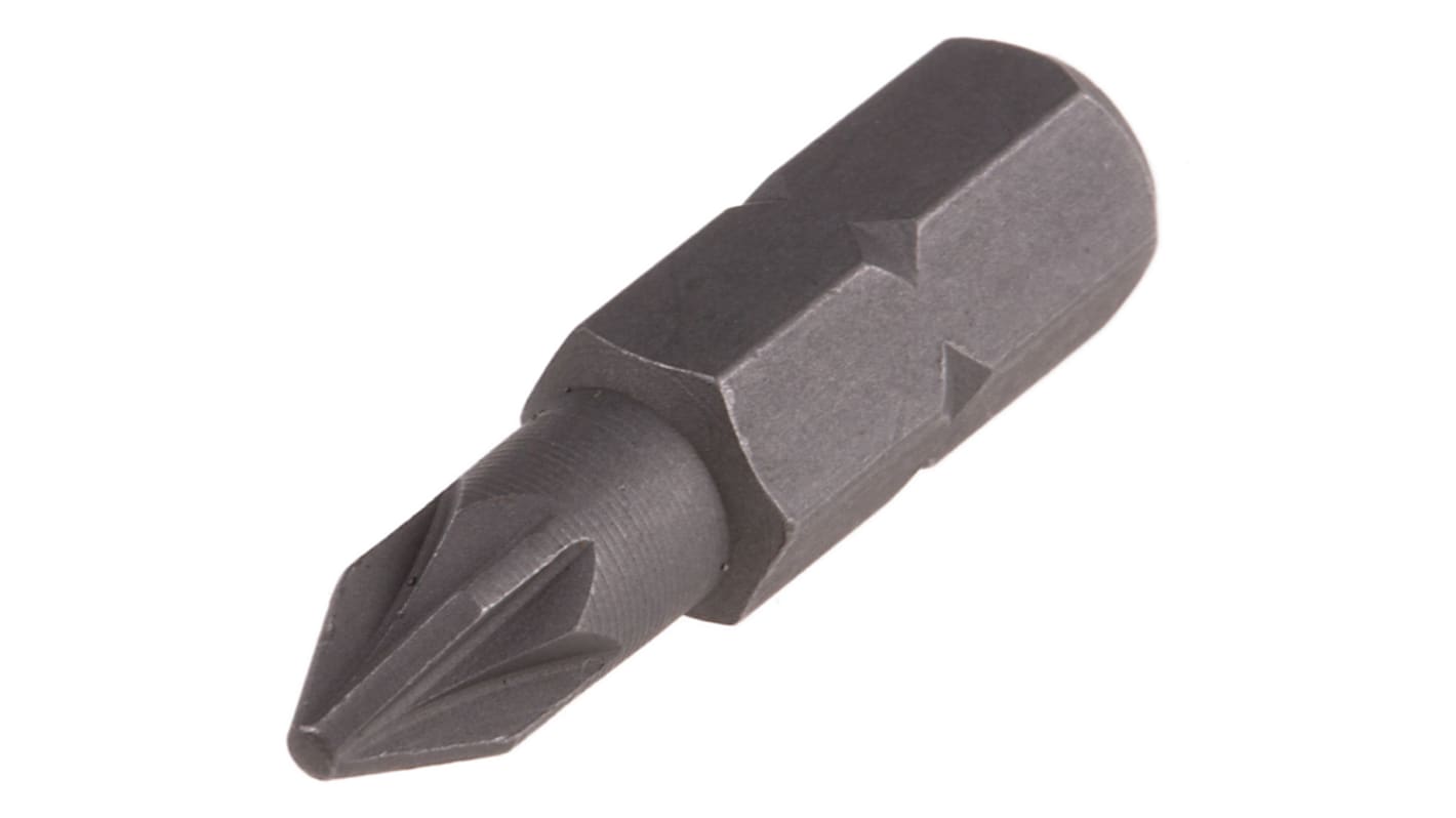 RS PRO Pozidriv Screwdriver Bit, PZ1 Tip, 1/4 in Drive, 25mm Overall