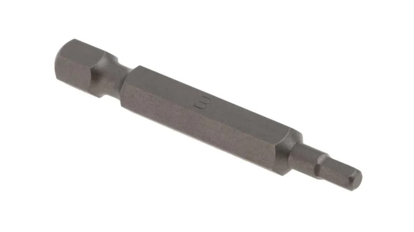 RS PRO Hexagon Driver Bit, 3 mm Tip, 1/4 in Drive, 50mm Overall