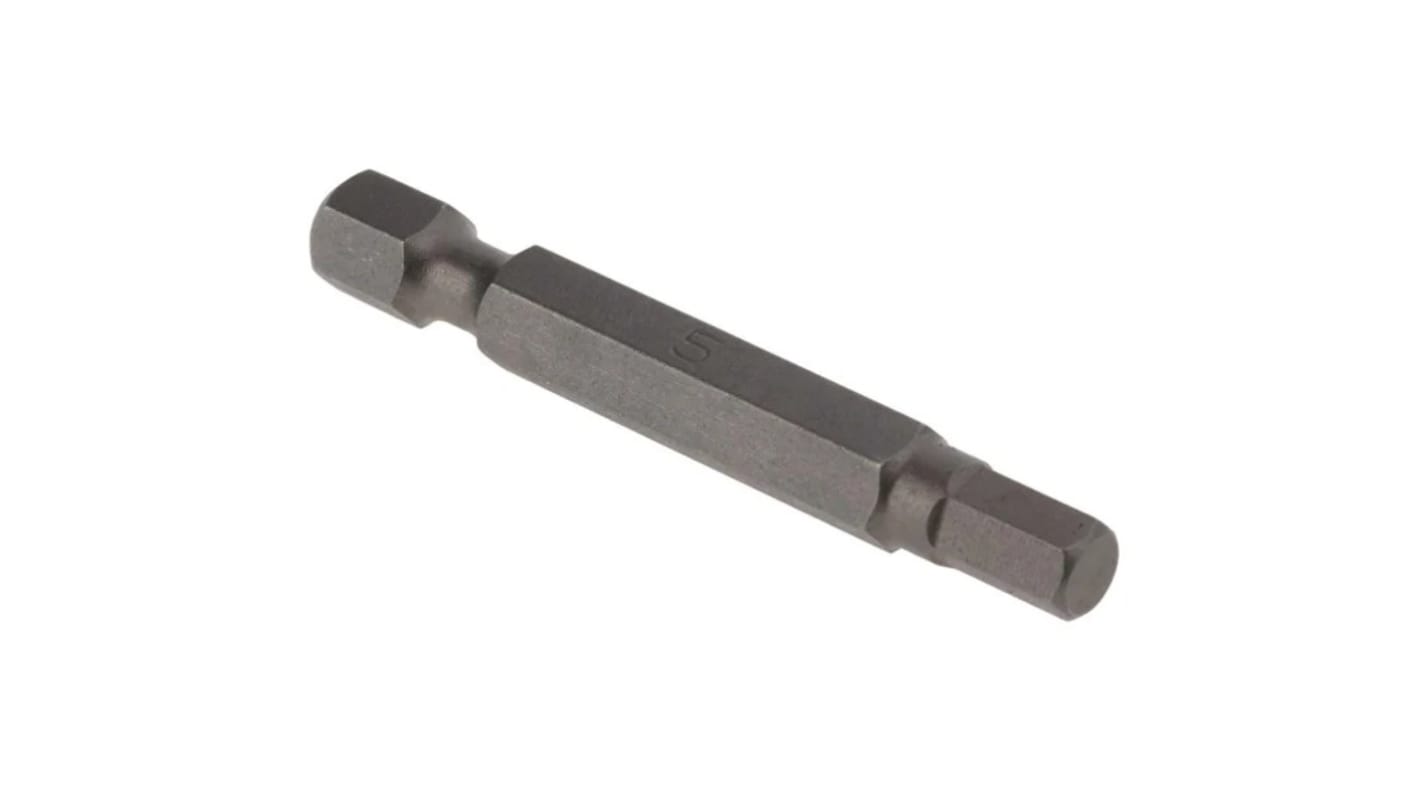 RS PRO Hexagon Driver Bit, 5 mm Tip, 1/4 in Drive, 50mm Overall