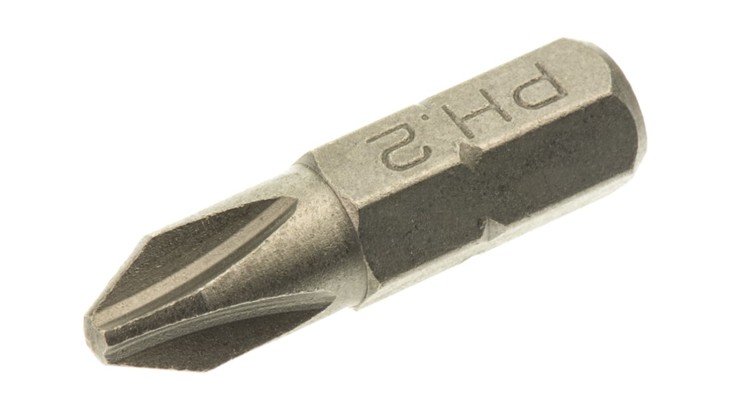 RS PRO Phillips Bit Set, PH2 Tip, 1/4 in Drive, 25mm Overall