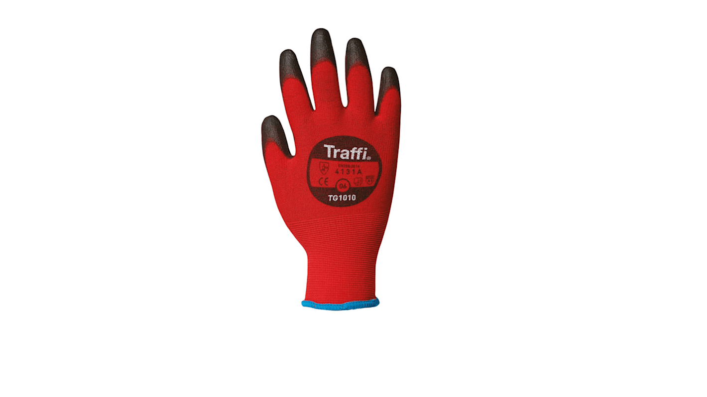Traffi Classic Allgemeine Schutzhandschuhe, Größe 6, Allgemeine Anwendungen, Nylon (Futter) Rot