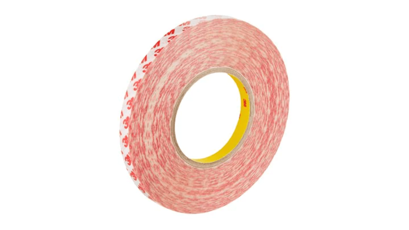 3M GPT-020P Transparent Double Sided Adhesive Square, 0.2mm Thick, Acrylic Backing, 19mm x 50m
