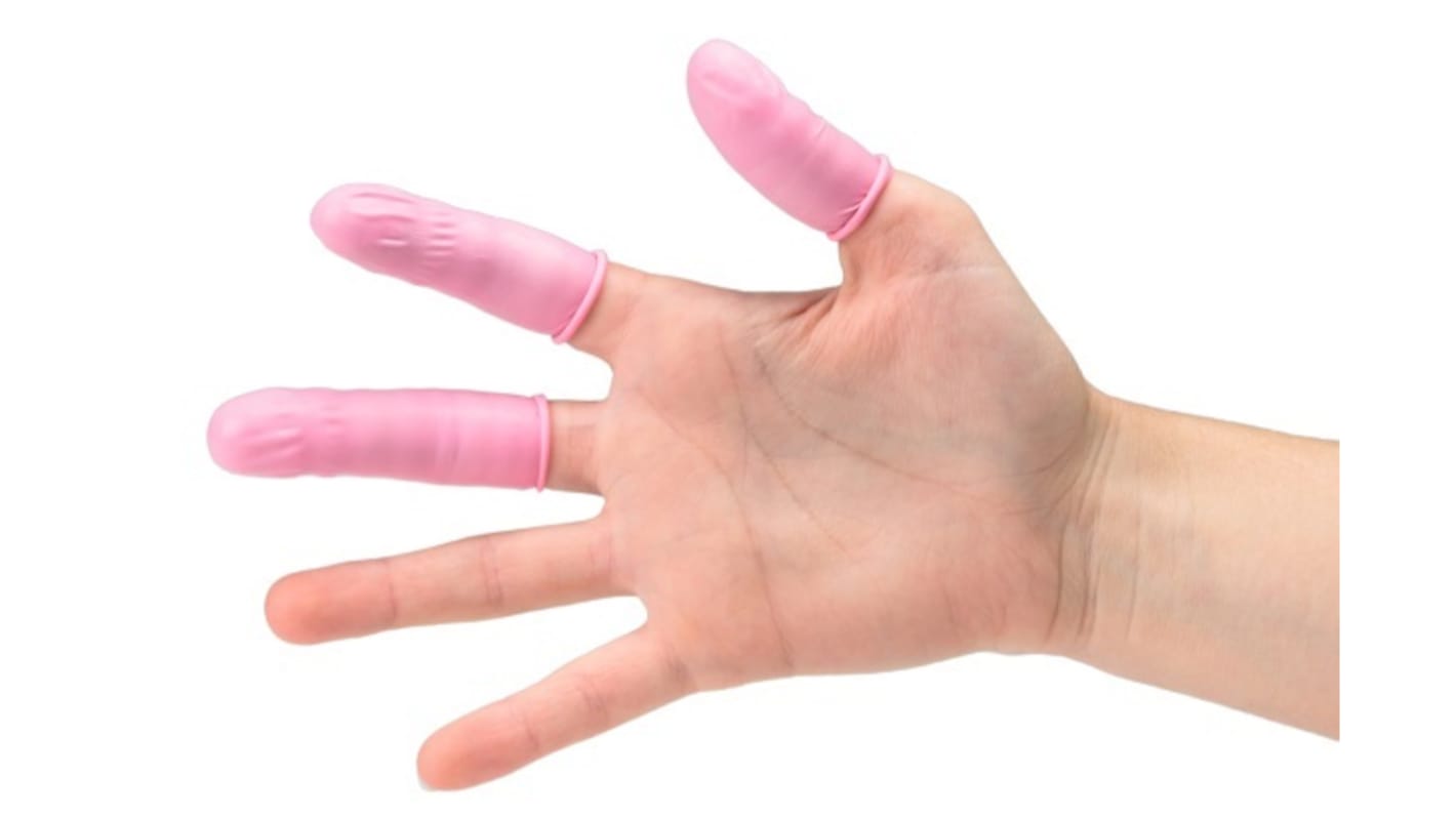 EUROSTAT Pink Latex Finger Cots, Size M, 1440 per pack