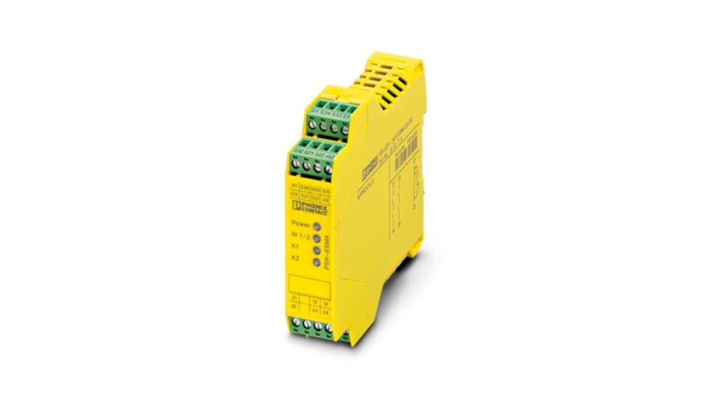 Relé de seguridad Phoenix Contact PSRclassic PSR SPP de 2 canales, para Parada de Emergencia, 24V dc